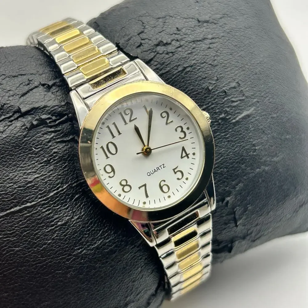 Accutime Watch Corp Two-tone St. Steel Women’s Watch Working New Battery
